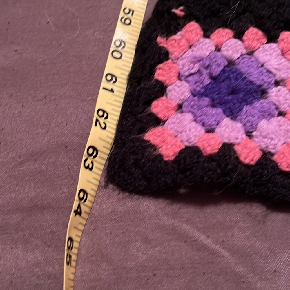 Hand Crocheted Throw Multi-Color - Picture 3 of 4